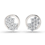1.82 Carat Cluster Diamond Earrings 14K - White Gold