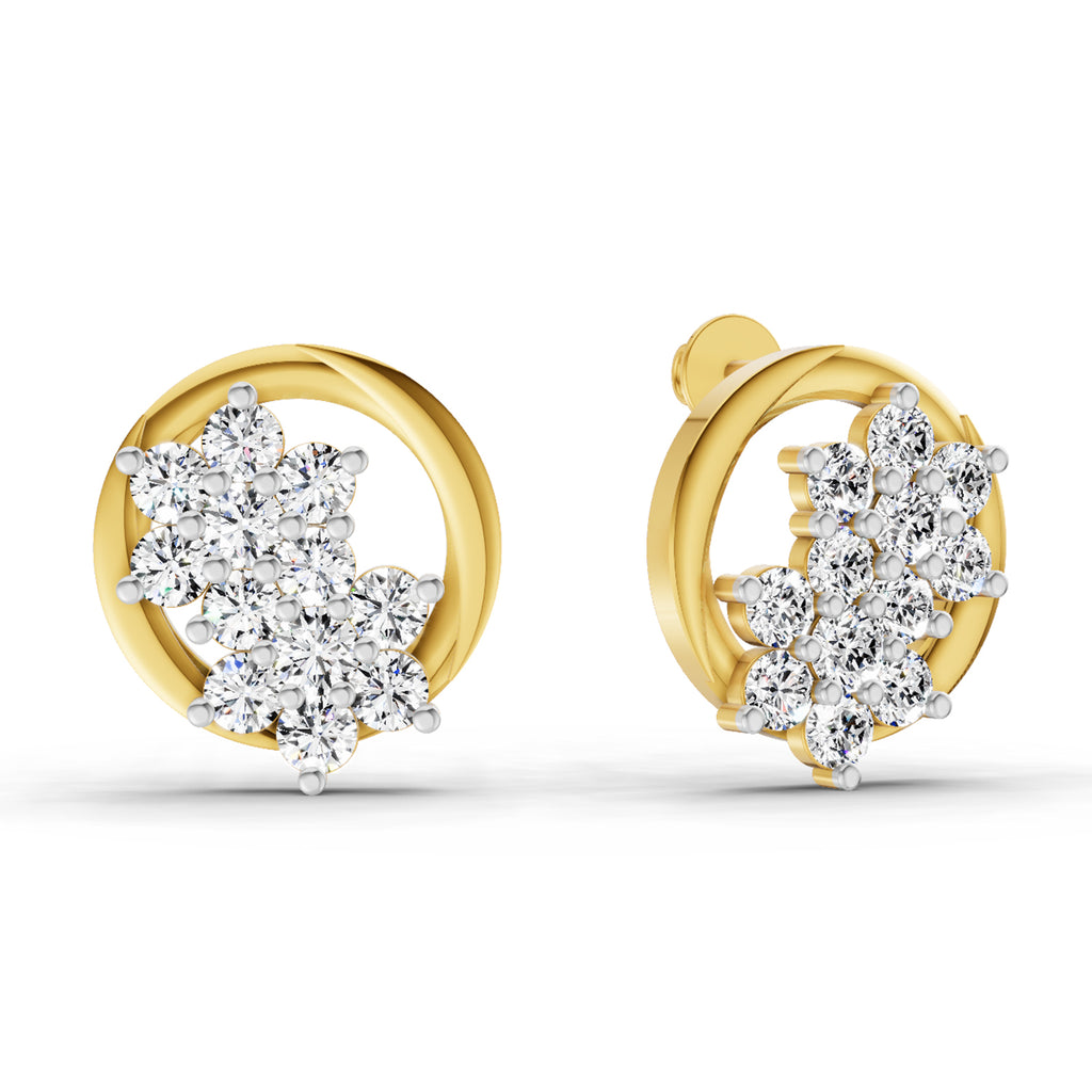 1.82 Carat Cluster Diamond Earrings 14K