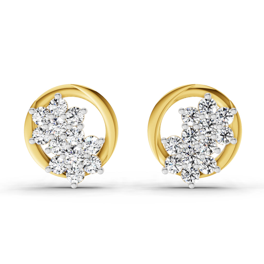 1.82 Carat Cluster Diamond Earrings 14K