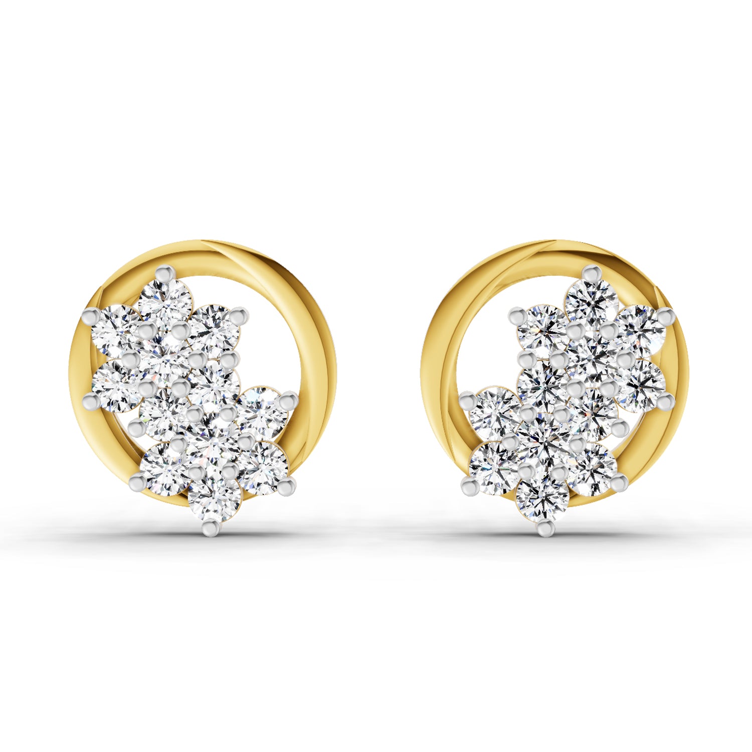 1.82 Carat Cluster Diamond Earrings 14K