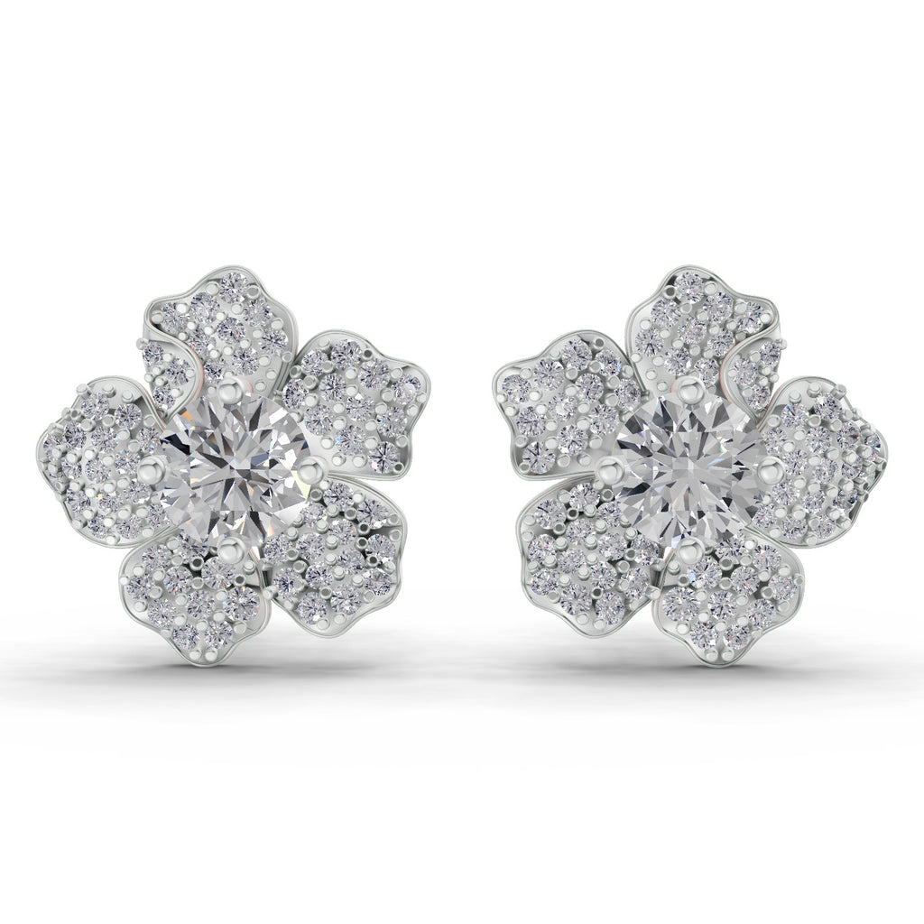 1.96 Carat Wildflower Diamond Earrings 14K - Rose Gold