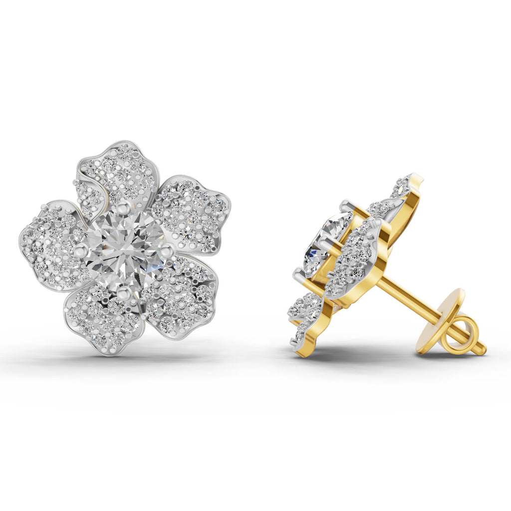 1.96 Carat Wildflower Diamond Earrings 14K