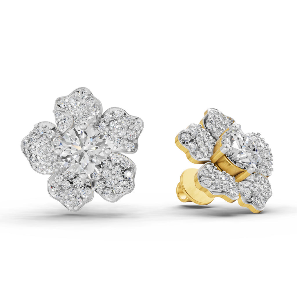 1.96 Carat Wildflower Diamond Earrings 14K