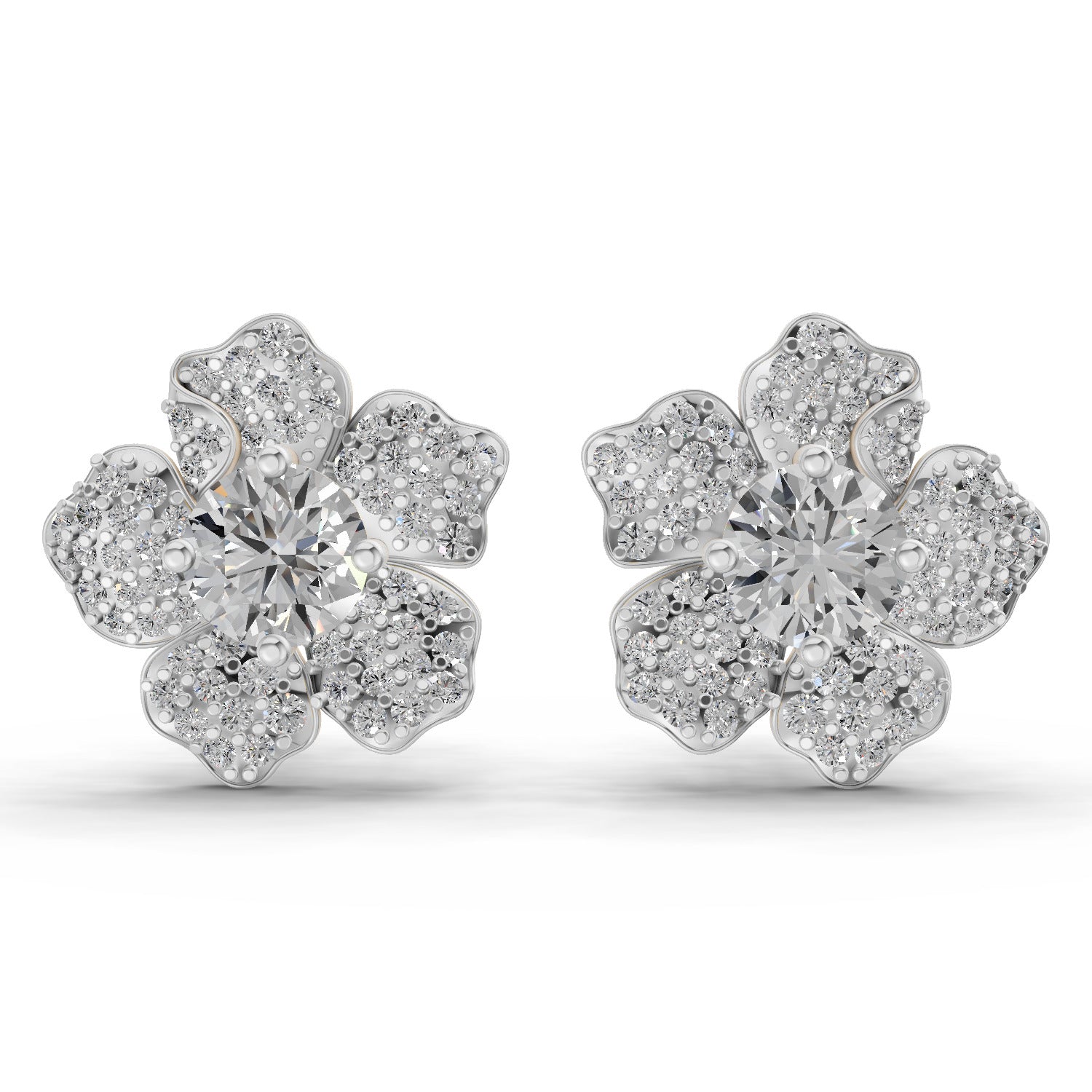 1.96 Carat Wildflower Diamond Earrings 14K