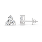 1.05 Carat Trio Stud Earrings 14K - White Gold