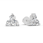 1.05 Carat Trio Stud Earrings 14K - White Gold