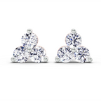 1.05 Carat Trio Stud Earrings 14K - White Gold