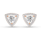 1.9 Carat Halo Diamond Earrings 14K - Rose Gold