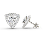 1.9 Carat Halo Diamond Earrings 14K - White Gold