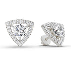 1.9 Carat Halo Diamond Earrings 14K - White Gold