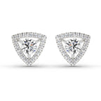1.9 Carat Halo Diamond Earrings 14K - White Gold