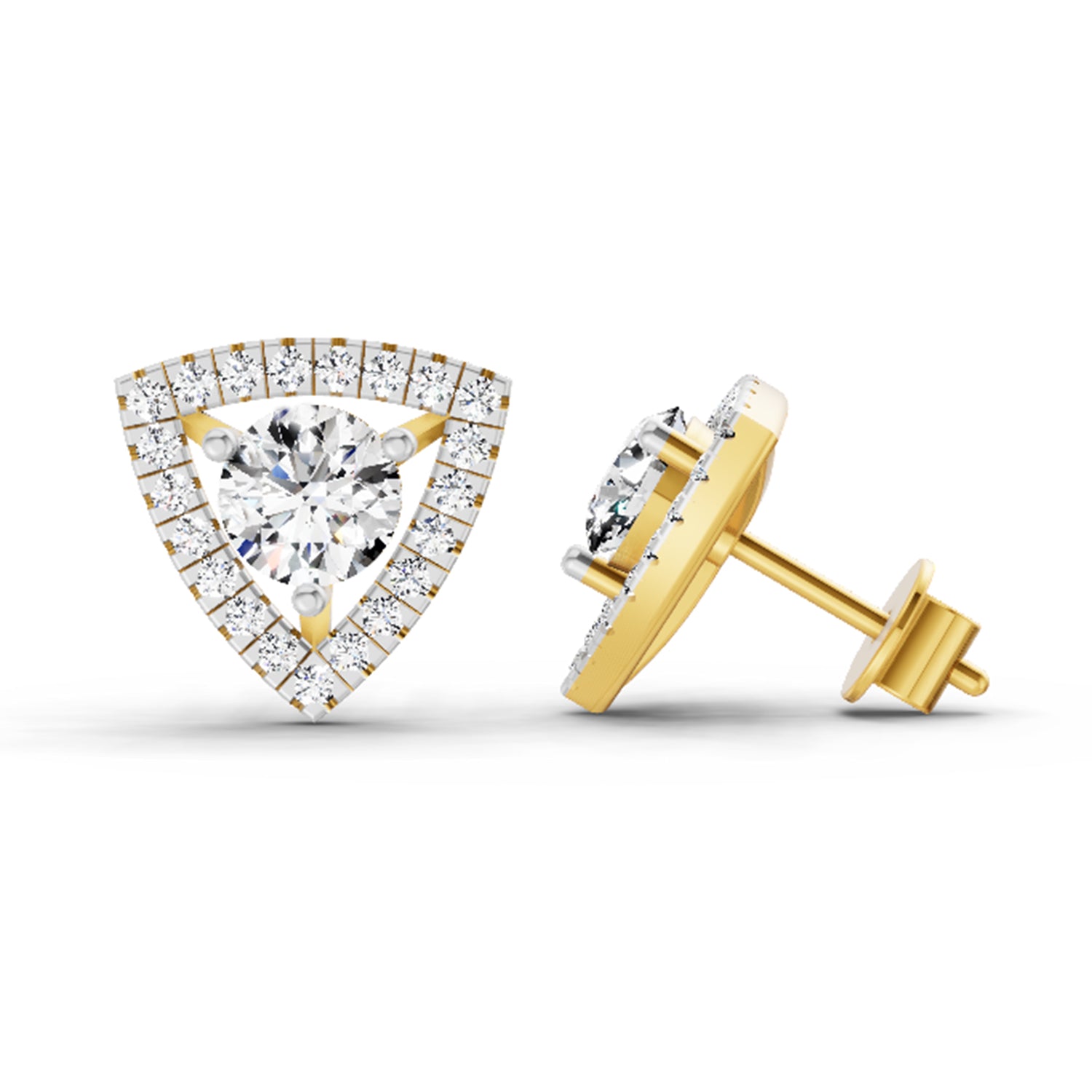 1.9 Carat Halo Diamond Earrings 14K