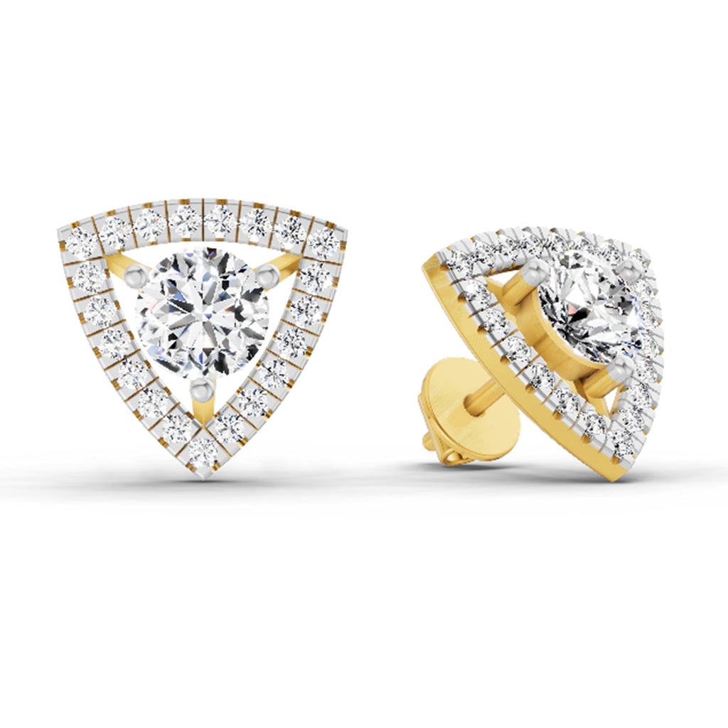 1.9 Carat Halo Diamond Earrings 14K