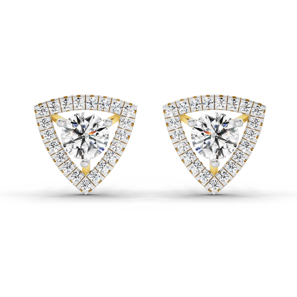 1.9 Carat Halo Diamond Earrings 14K
