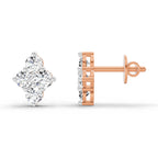 0.92 Carat Cluster Diamond Stud Earrings 14K - Rose Gold