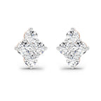 0.92 Carat Cluster Diamond Stud Earrings 14K - Rose Gold