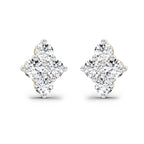 0.92 Carat Cluster Diamond Stud Earrings 14K
