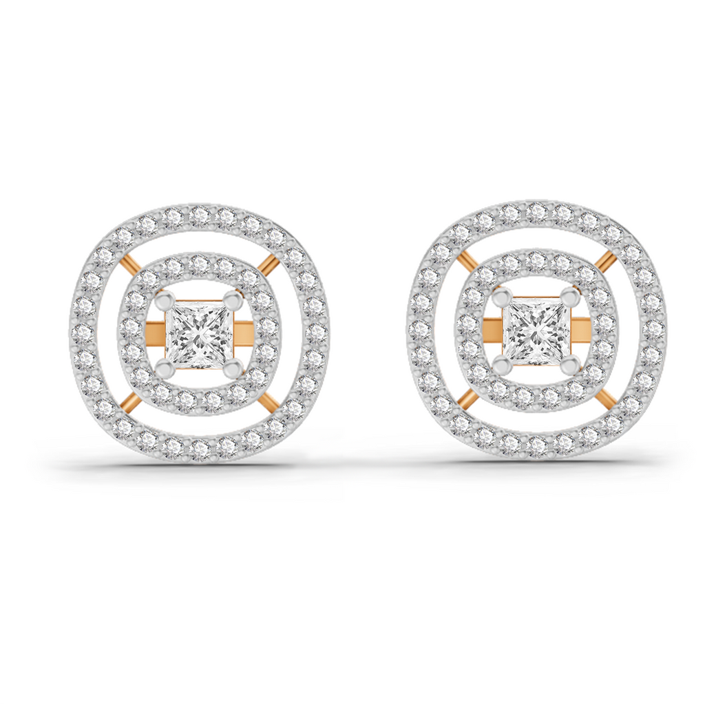 1.14 Carat Round Stud Earrings 14K - Rose Gold