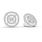 1.14 Carat Round Stud Earrings 14K - White Gold