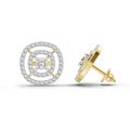1.14 Carat Round Stud Earrings 14K