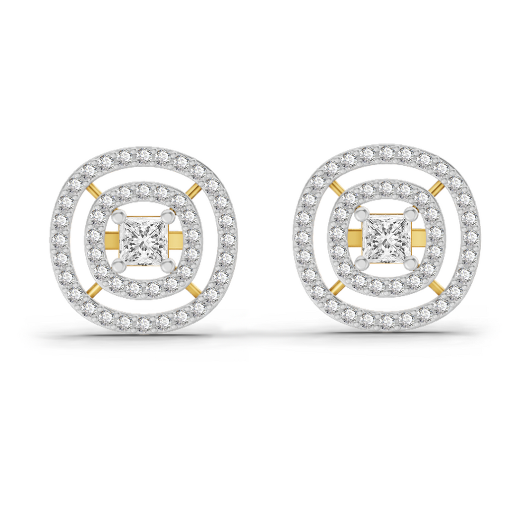 1.14 Carat Round Stud Earrings 14K