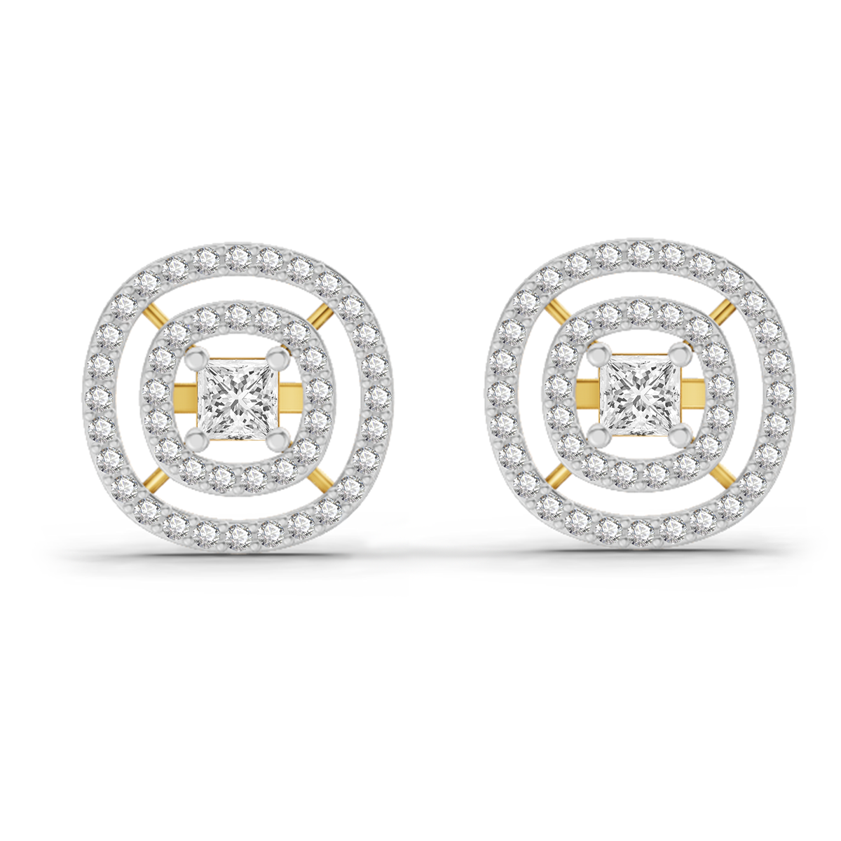 1.14 Carat Round Stud Earrings 14K