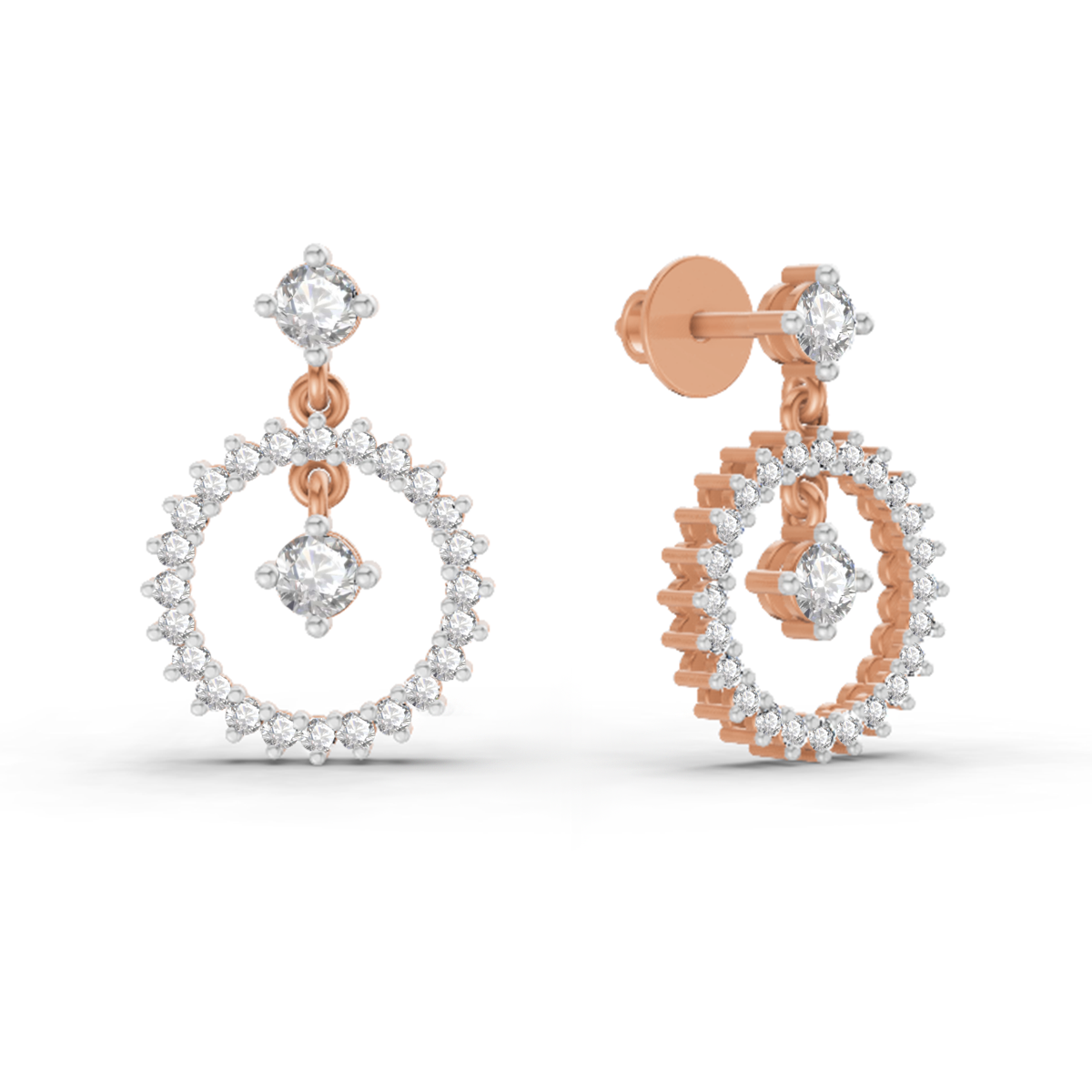 0.80 Carat Drop Earrings 14K - Rose Gold