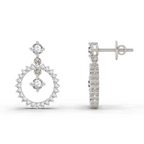 0.80 Carat Drop Earrings 14K - White Gold