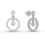 0.80 Carat Drop Earrings 14K - White Gold