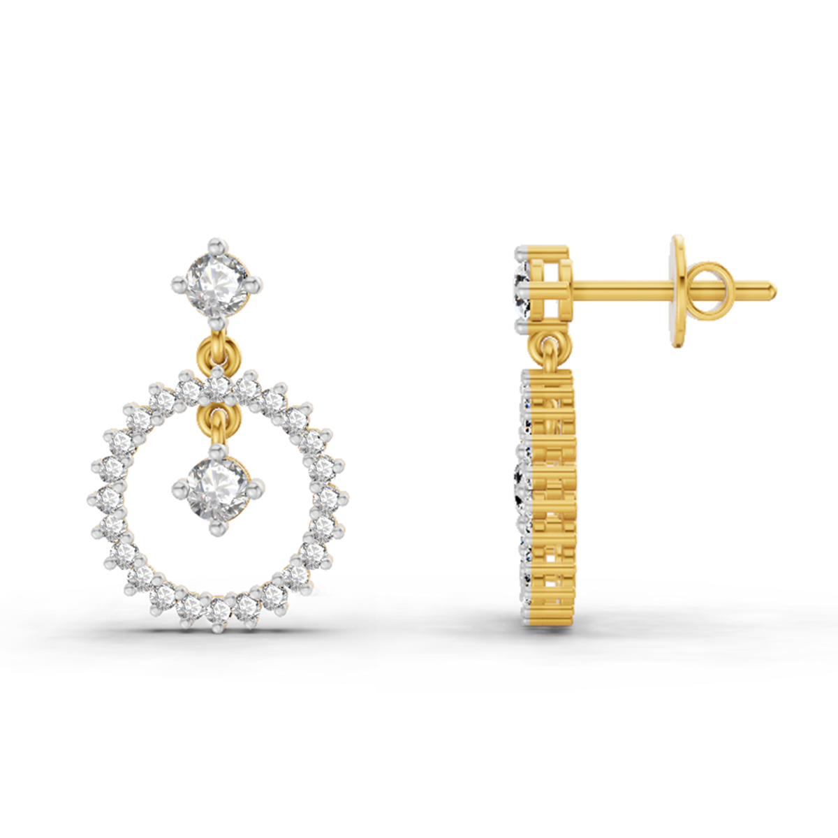 0.80 Carat Drop Earrings 14K