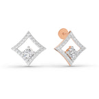 0.79 Carat Round Kite Stud Earrings 14K - Rose Gold