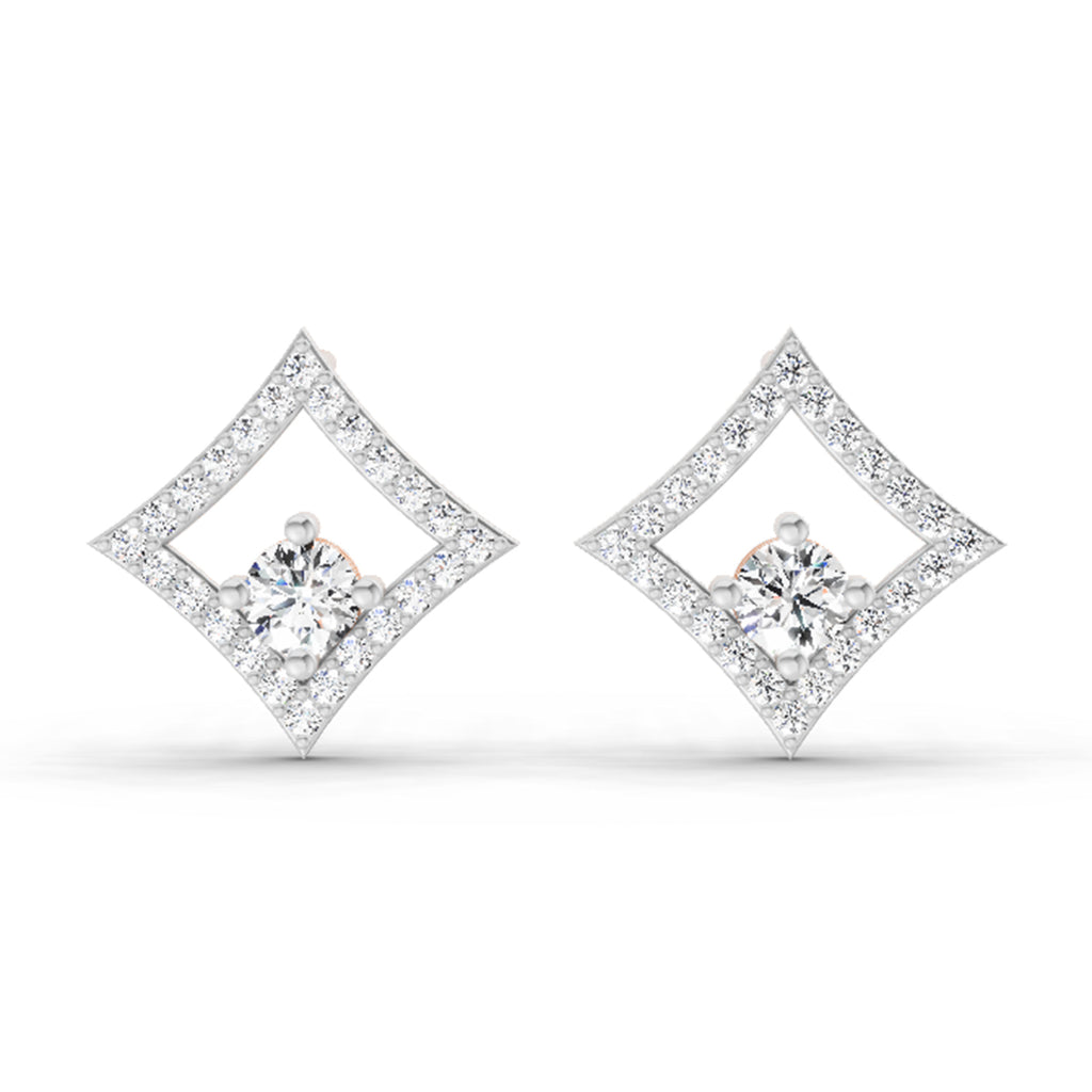 0.79 Carat Round Kite Stud Earrings 14K - Rose Gold