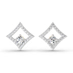 0.79 Carat Round Kite Stud Earrings 14K