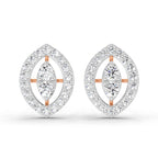 0.79 Carat Halo Stud Earrings 14K - Rose Gold