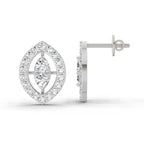 0.79 Carat Halo Stud Earrings 14K - White Gold