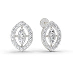 0.79 Carat Halo Stud Earrings 14K - White Gold