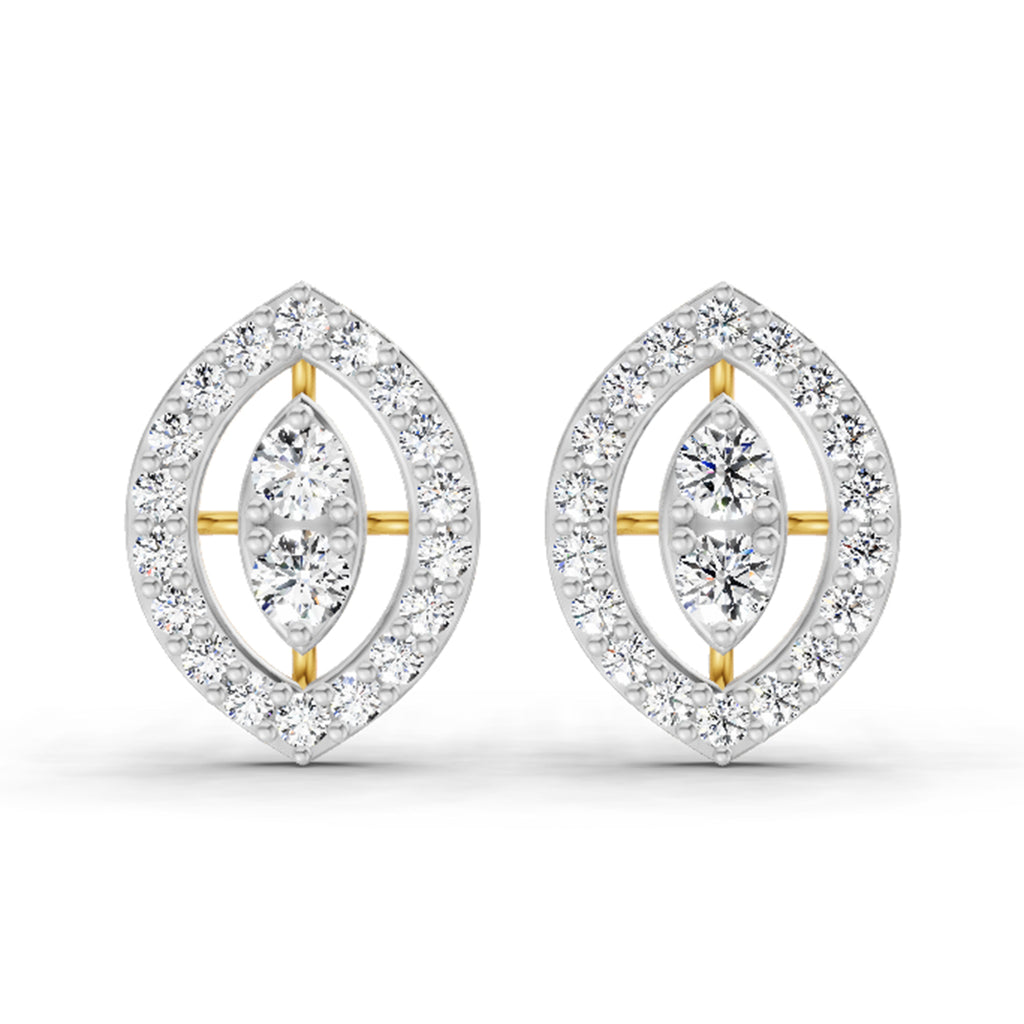 0.79 Carat Halo Stud Earrings 14K