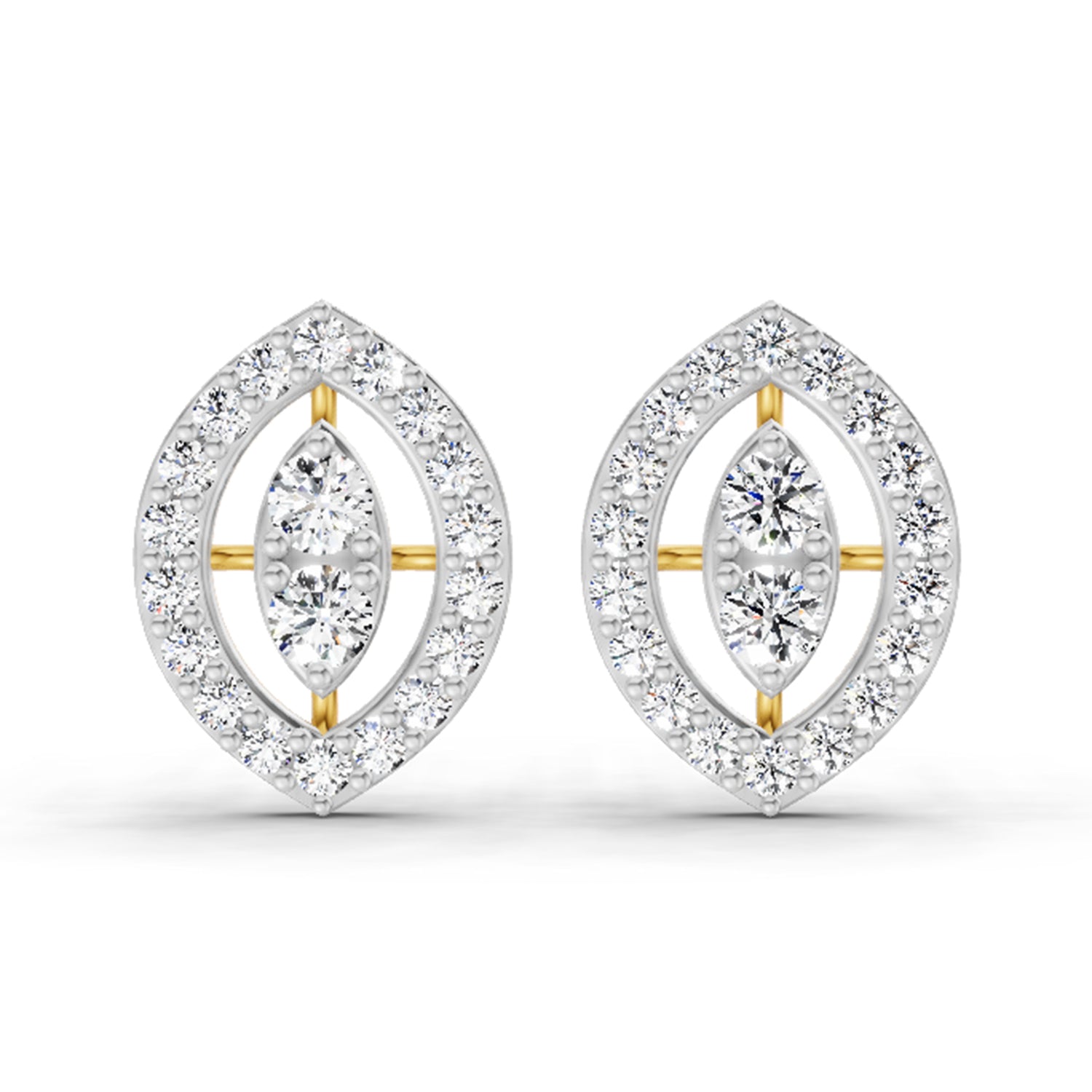 0.79 Carat Halo Stud Earrings 14K