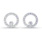 1 Carat Diamond Hexagon Circle Stud Earrings 14K - Rose Gold