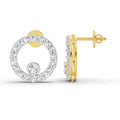 1 Carat Diamond Hexagon Circle Stud Earrings 14K