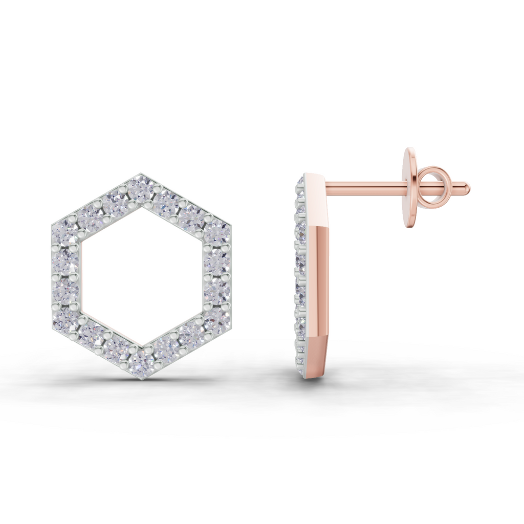 0.9 Carat Diamond Earrings 14K - Rose Gold