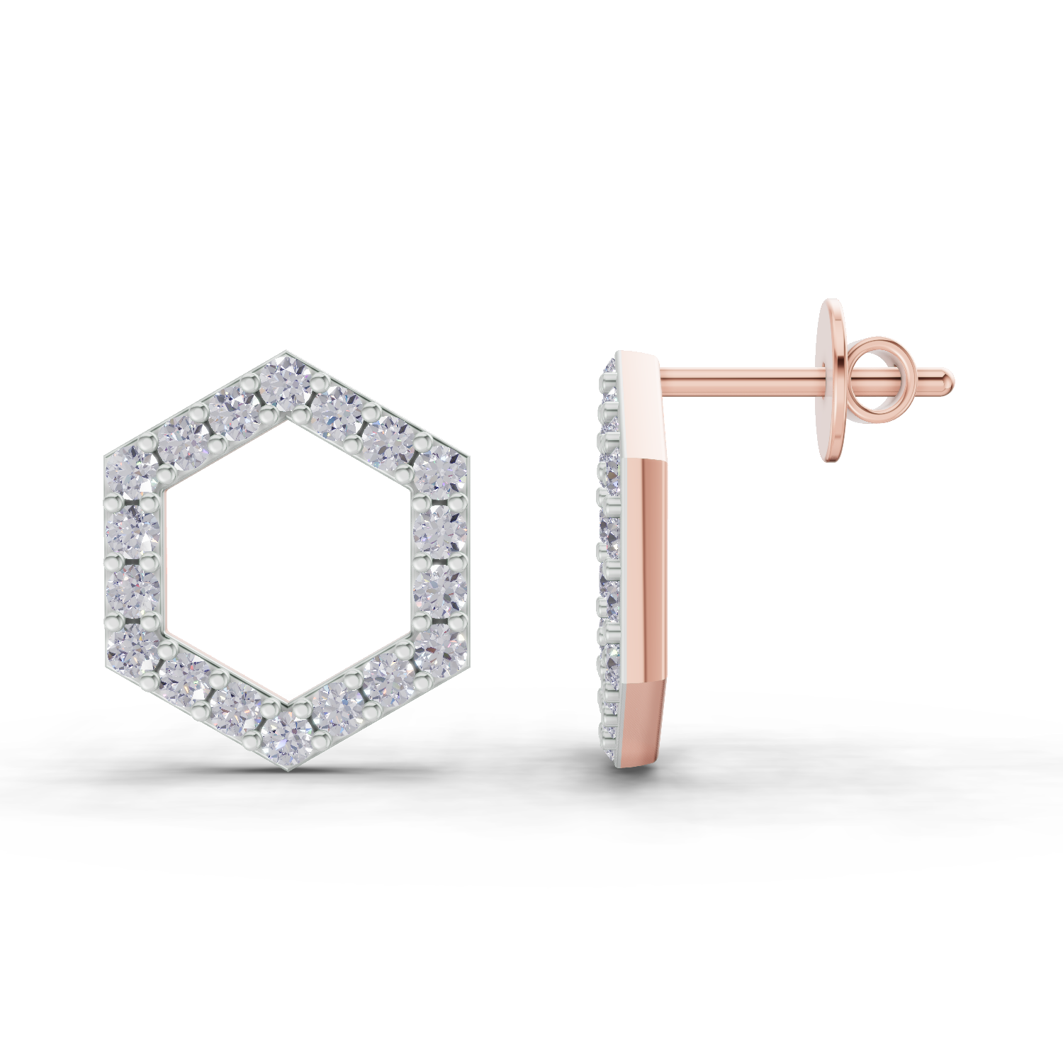 0.9 Carat Diamond Earrings 14K - Rose Gold