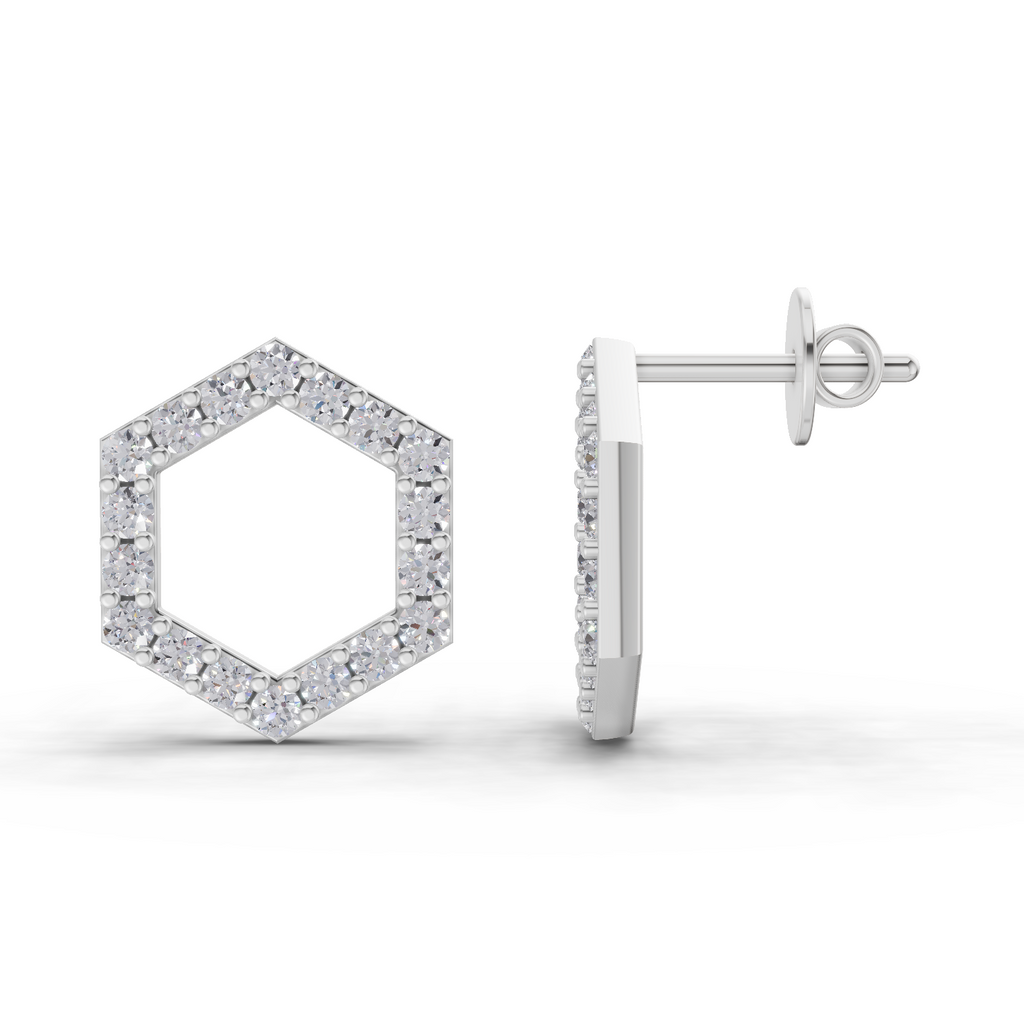 0.9 Carat Diamond Earrings 14K - White Gold