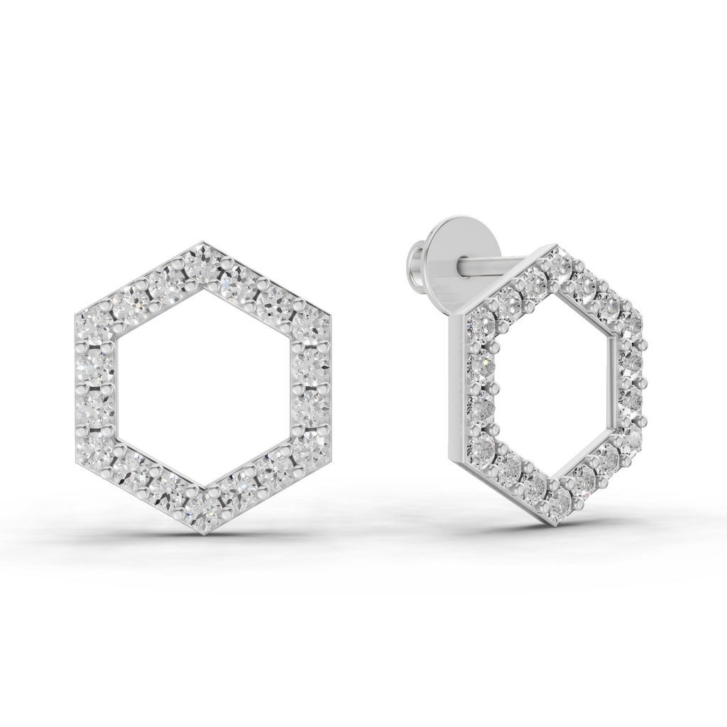 0.9 Carat Diamond Earrings 14K - White Gold