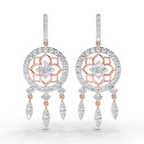 5.19 Carat Dream catcher Diamond Earrings 14K - Rose Gold