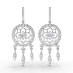5.19 Carat Dream catcher Diamond Earrings 14K - White Gold