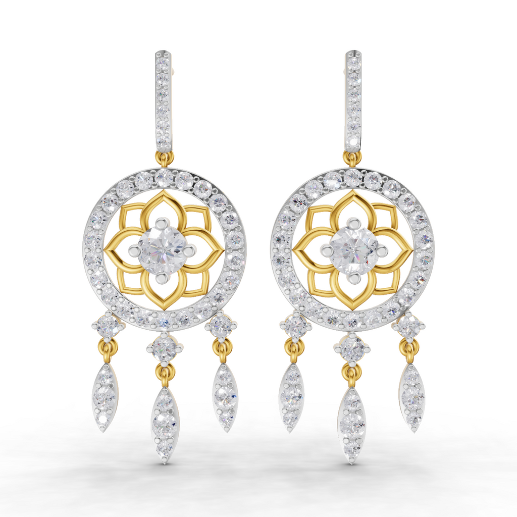 5.19 Carat Dream catcher Diamond Earrings 14K