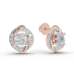 1.09 Carat Celestial Swirl Studs Earrings 14K - Rose Gold
