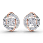 1.09 Carat Celestial Swirl Studs Earrings 14K - Rose Gold