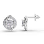 1.09 Carat Celestial Swirl Studs Earrings 14K - White Gold